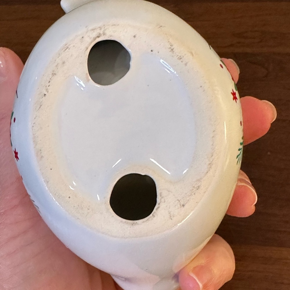 🎄🌟HP🌟Yankee Candle White Ceramic Peace Dove Poinsettia Tea Light Holder - Picture 9 of 9